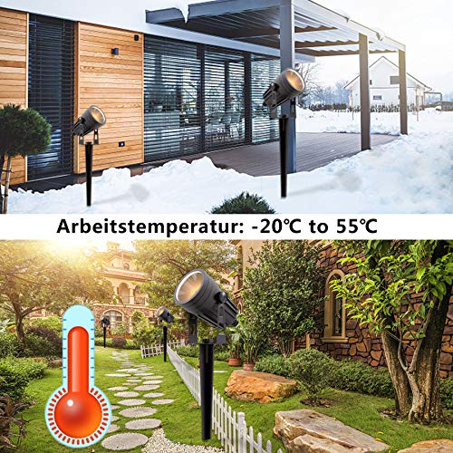 Gartenleuchten,Aourow 3W x 4 Warmweiße LED Garten landschafts beleuchtung mit Metall-Erdspieß,IP65 Wasserdichter Niederspannungs-Außenstrahler für Garten/Rasen/Terrasse/Gehweg/Baum,4er-Set