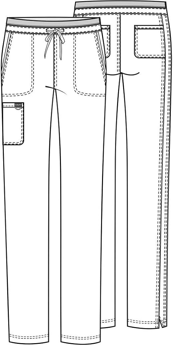 CHEROKEE Workwear WW Revolution Mid Rise Tapered Leg Drawstring Pant WW105: Clothing