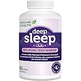Genuine Health Deep Sleep – Natural Sleep Aid with Reishi, GABA, Melatonin & Magnesium – Fall Asleep Faster & Wake Up Refresh