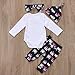 Unisex Baby Boy Girl My First Halloween Print Long Sleeve Romper Pant Leggings Headband Hat Clothes Set (tag: 70/ 0-3 Months, White)