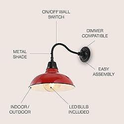 JONATHAN Y JYL7613E Aurora 12.25" 1-Light Farmhouse