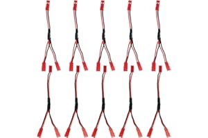 AEDIKO 10pcs JST Plug Splitter Cable 1 JST Male Female to 2 JST Female Y Parallel Cable Harness Wire Compatible with Traxxas Cooling Fan ESC Battery Motor Roof Led Lights