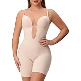 Slimers Backless Shapewear Strapless Bodysuit - Low Back Women Body Shaper : Slimming Built In Bra With Plunge