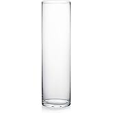 WGV Cylinder Vase, Diameter 5", Height 18", Clear Glass Floral Planter Container, Tall Centerpiece Arrangement for Wedding Party Event Home Office Decor, 1 Piece