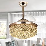 FANRYO 42"LED Crystal Invisible Ceiling Fan with
