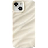 Caseative for iPhone 13 Case, White | Water Ripple Pattern Curly Wave Shape Soft