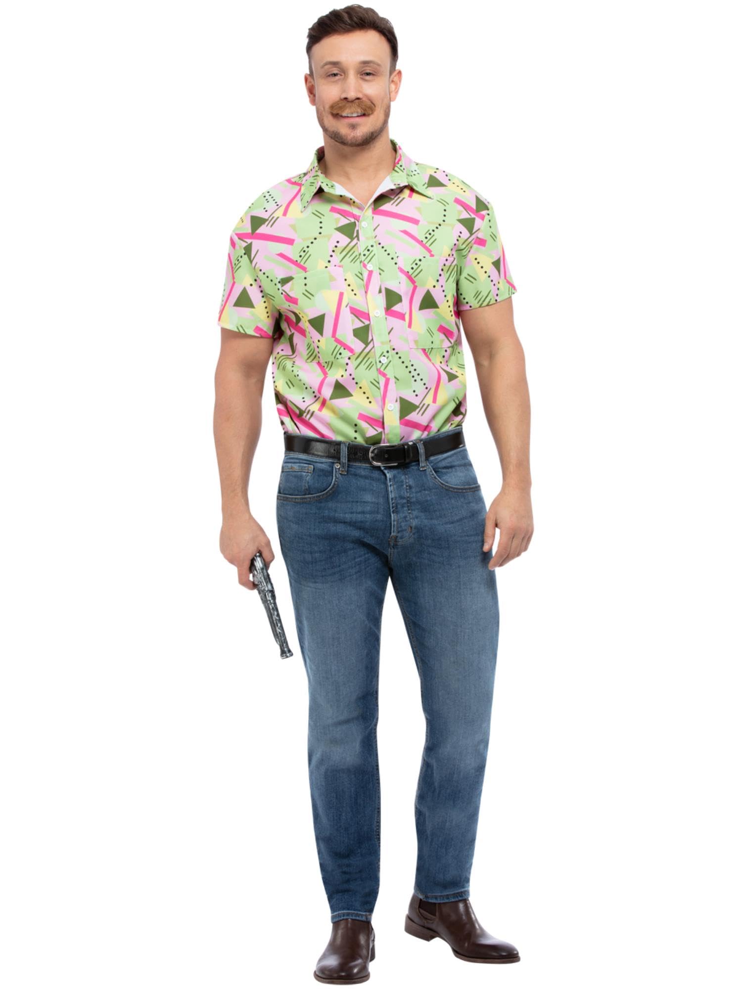 Smiffys 80s Graphic Print Shirt, 1980's Fancy Dress, 1980s Dress Up Costumes