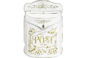 Z² BellaDecor Vintage Mailbox Wall Mount Mailboxes for Outside Mailbox Mail Boxes/Wall Mount Outside Antique Style Nostalgic Charm Home Decor Metal Mailbox Garden Flower Patter