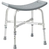 Medline Heavy Duty Shower Chair Bath Bench Without Back, Bariatric Bath Chair Supports up to 550 Lbs