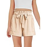 Haloumoning Girls High Waisted Shorts Kids Ruffle Summer Dress Shorts with Pockets 5-14 Years