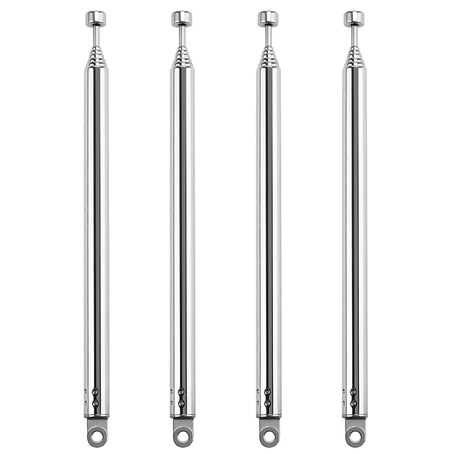 VooGenzek 4 PCS 55cm 7 Section Replacement Telescopic Aerial Antenna, DAB FM Radio Antenna, Portable, for DAB AM/FM Stereo Reception
