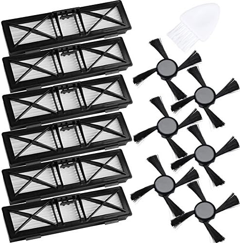 Loveco 6 Pcs Replacement Side Brush &amp; 6 Pcs Filter for Neato D Series D70 D75 D80 D85 Botvac Series 70e 75 80 85 Connected D3 D5 Vacuum Cleaner