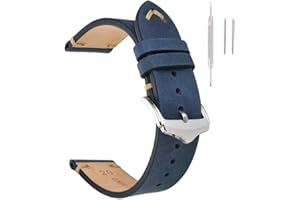 EACHE Leather Watch Bands For Men Vintage Watch Straps For Women Crazy Horse/Oil Wax/Suede/Vegetable-Tanned Leather Replacement Watchband 18mm 19mm 20mm 22mm