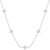 Dainty Clover Choker Necklace for Women | 18K Gold Plated Lucky Four Leaf Jewelry | Cubic Zirconia Trendy Gifts for Her