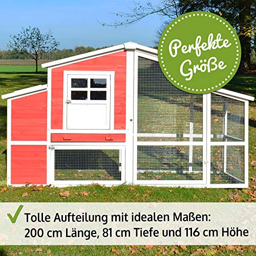 zooprinz hochwertige Hühnervoliere mit Nistkasten im Schwedenstil - aus massivem Vollholz und stabilem Draht… – Bild 3