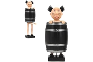 AOMI Cigarette Dispenser Funny Wired Product, Prank Automatic Bounce Cigarette Case Box, Weird Old Man in The Wooden Barrel, Creative Gift for Daily Use or Party, Prank Toy Gift for Man