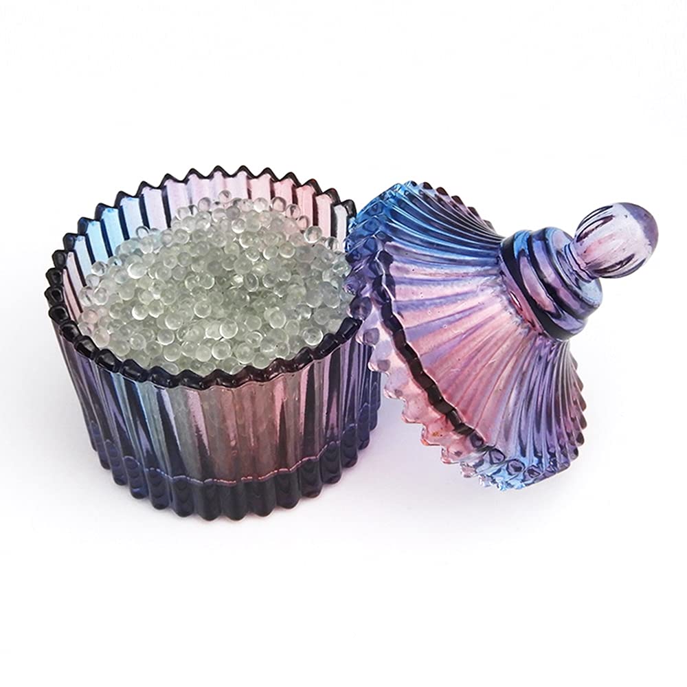 Purple Nail Art Large Dappen Dish for Acrylic Powder Liquid Monomer, Multifunctional Nail Glass Crystal Cup with Lid–Nail Crystal Bowl/Manicure Decoration Tools Holder, Nails Glass Dish 1pc, 83ml