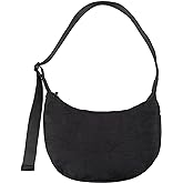 Nylon Crescent Shoulder Bag for Women Men,Crossbody Bag with Adjustable Strap&Dual Interior Zip Pocket
