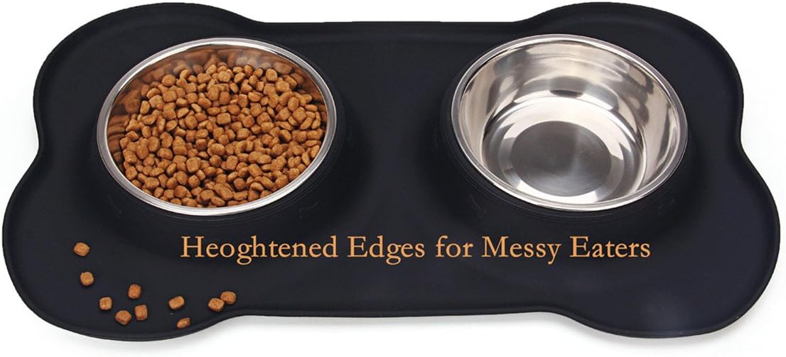 Hubulk Pet Dog Bowls 2 Stainless Steel Dog Bowl with No Spill Non-Skid Silicone Mat + Pet Food Scoop Water and Food Feeder Bowls for Feeding Small Medium Large Dogs Cats Puppies (M - Image 5