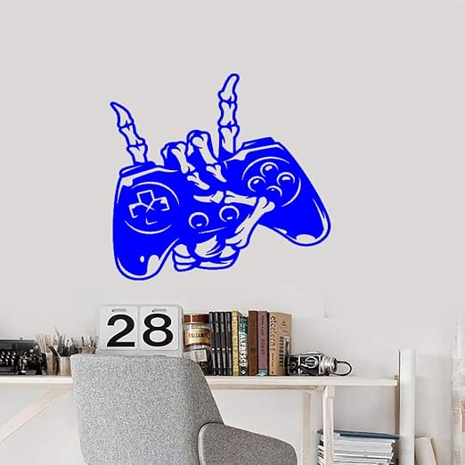 guijiumai Vinilo Wall Decal Gamer Hand Skeleton Joystick Stickers ...