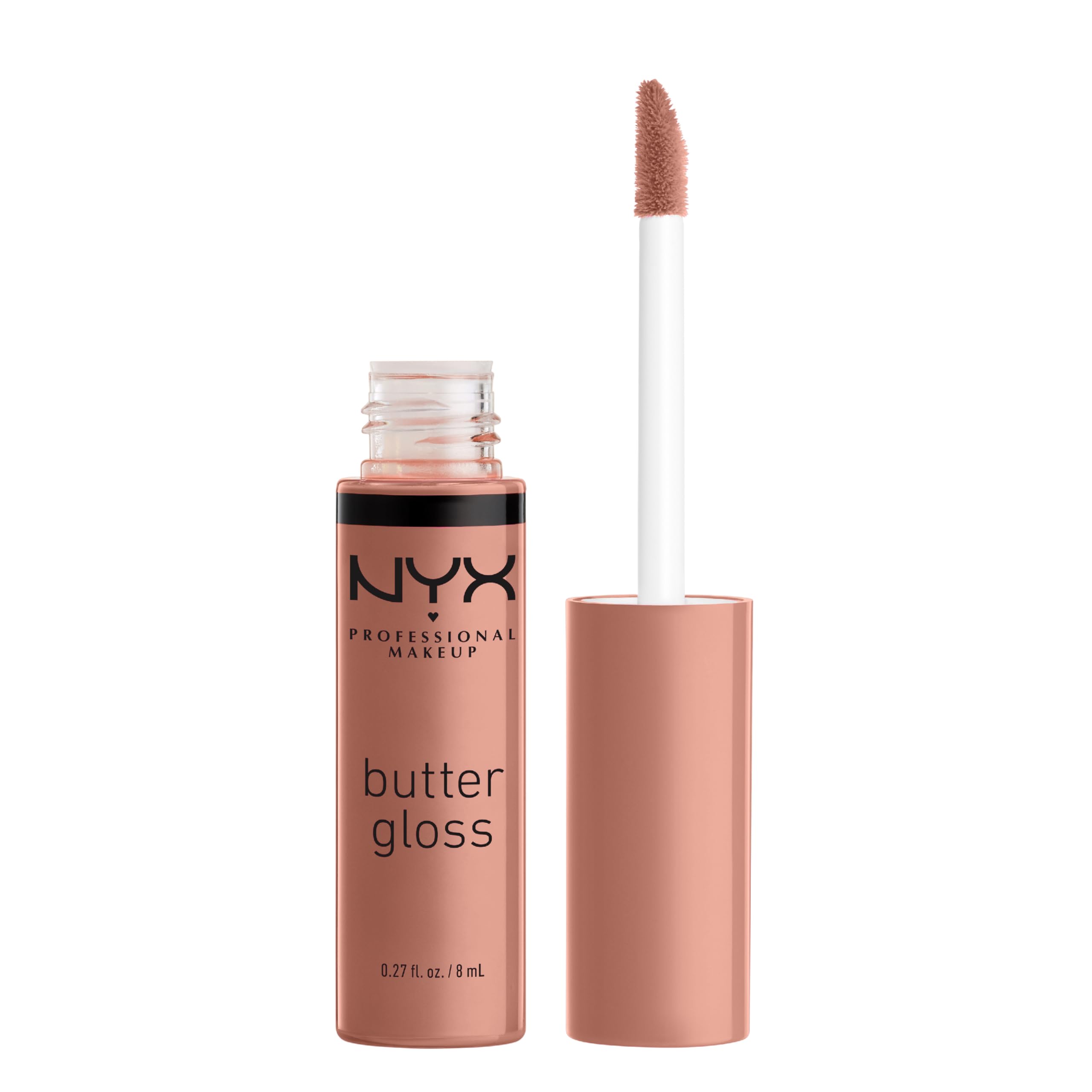 NYX Professional Makeup Lip Gloss, Butter Gloss, Non-sticky formula, Easy Application, Leaves Your Lips Feeling Silky Smooth, Glossy Finish, Shade Madeleine, 8ml