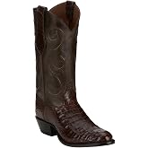 Tony Lama Men's Men's Exotic Caiman Western Boot Round Toe - SG1048 8.5 D(M) US Brown