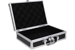 SUPVOX Aluminum Hard Carrying Case - Protective Tool Box with Handle, Small Flight Case for DJ Sound Cards, Medical Kits & Se