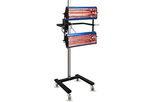 pakowin Infrared Paint Curing Lamp, 2100W 110V Movable Short Wave Infrared Heating Light for Car Paint Booth, with Timer and Height Adjustable