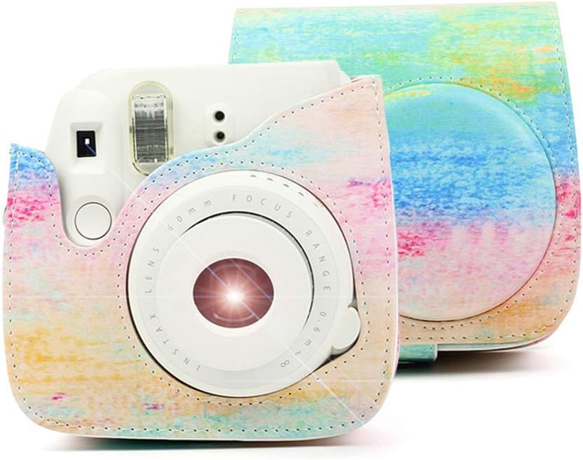 Protective Case Compatible with Instax Mini 9 Mini 8 Mini 8+, Soft PU Leather Bag with Pocket and Removable Shoulder Strap