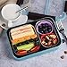 Bento Box 2 Compartments Stainless Steel Lunch Box for Adults and Kids, Portion Control Lunch Containers Leakproof, BPA Free - Blue