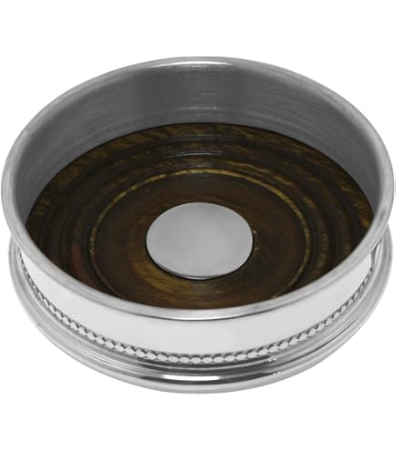 Swissmar Stainless Steel Wine Coaster - 4.75 Inch, Brushed Finish, Non-Skid Base Protects Tables