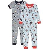 Disney unisex-child Mickey & Minnie Mouse 2-pack Footless One Piece Cotton Pajamas, Snug-fit Pajamas, Soft & Cute for Kids