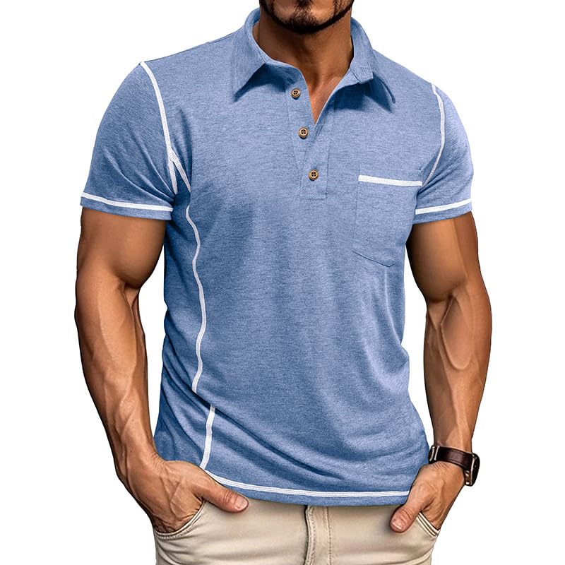 Men's Casual Polo Shirts Classic Short Sleeve