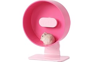 Tafit Silent Hamster Wheel 8.7 Inch Dual-Bearings Small Animals Quiet Running Exercise Wheels, Height Adjustable for Dwarf Hamsters, Gerbils, Mice, Hedgehog, or Other Small Pets,Raspberry Pink