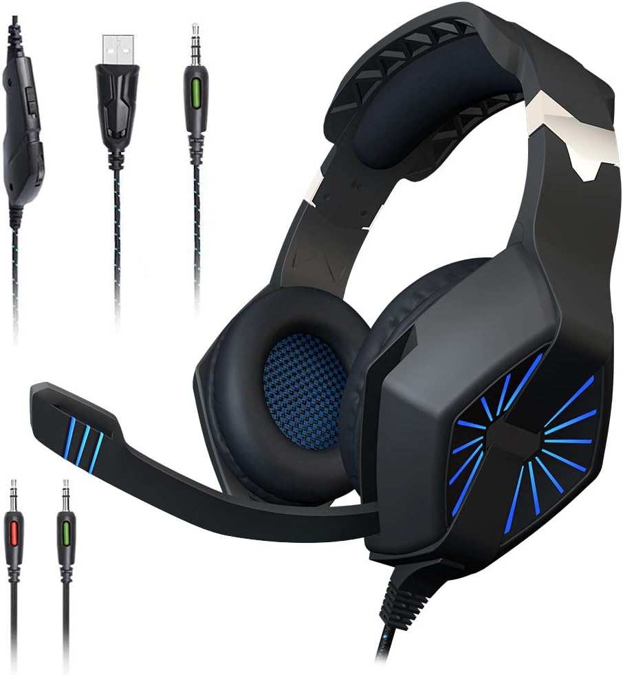 Maono AUA1 Gaming Headphones with Headset, Mic Control and LED Light