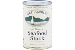 Bar Harbor Seafood Stock - Maine Seafood Essence, Gluten-Free, All-Natural Ingredients - Ideal for Soups, Stews, and Seafood Dishes - 15 oz Can (Pack of 6)