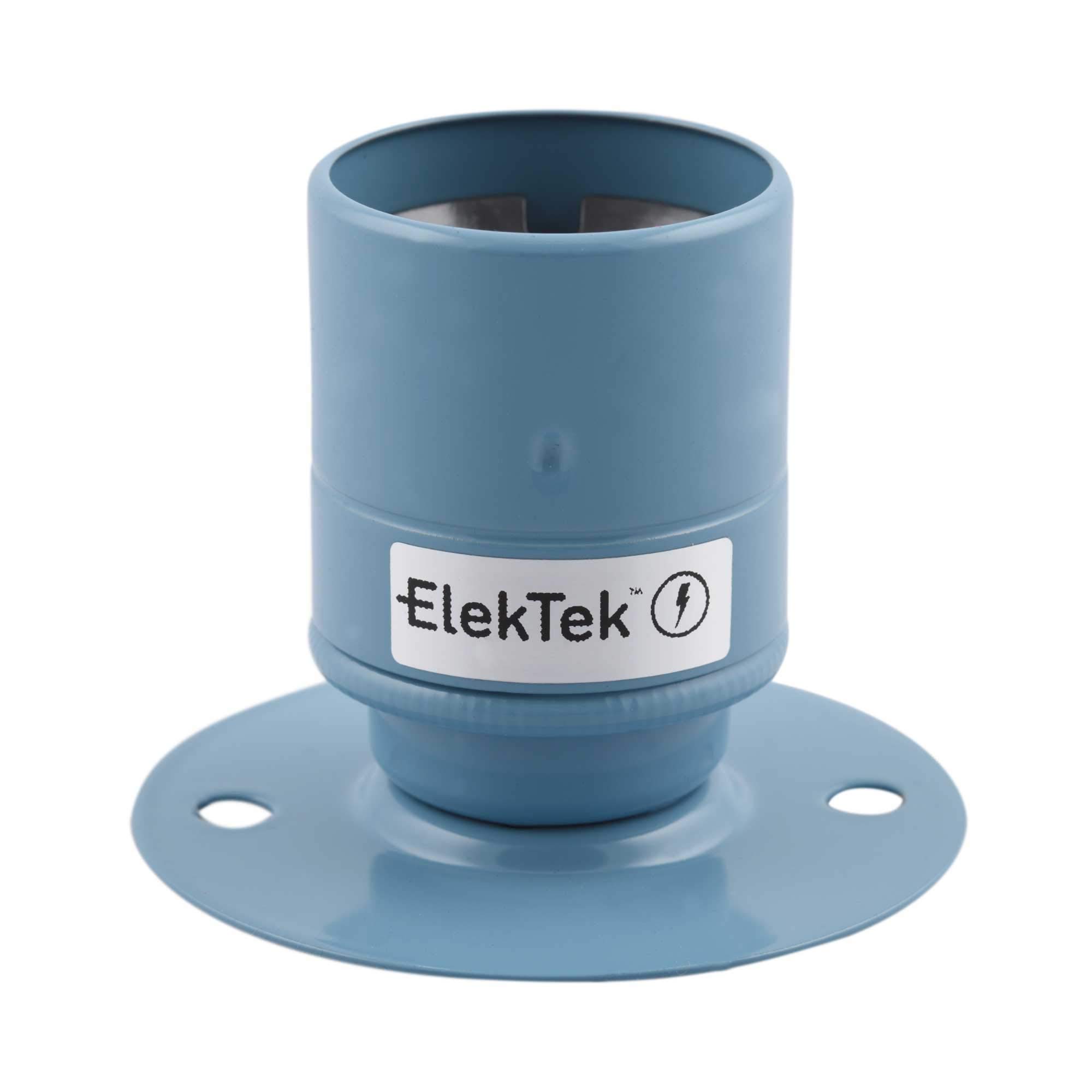 ElekTek ES E27 Batten Lamp Bulb Holder with Plain Skirt Ideal for Vintage Filament Bulbs Dawn Blue