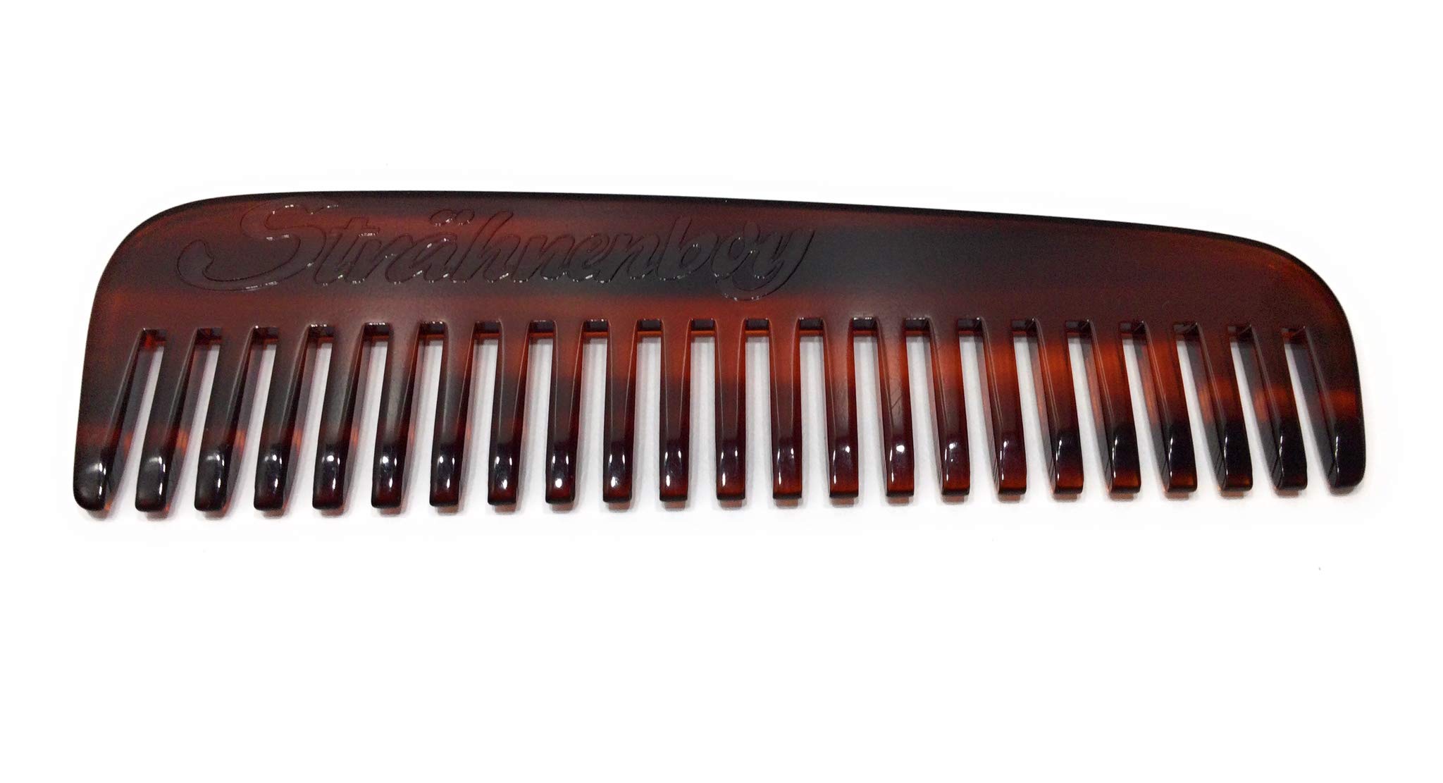 Strähnenboy Pocket Comb, 11 cm, Handmade Coarse Tooth Curl Comb, Afro Comb, Beard Comb, Brown, Cellulose Acetate, Unisex