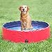 NACOCO Foldable Dog Pool Large Dog PVC Swimming Pool Cat Hard Plastic Water Pool Pet Outdoor Collapsible Swimming Pond in Summer for Dogs and Kids(Red,L)