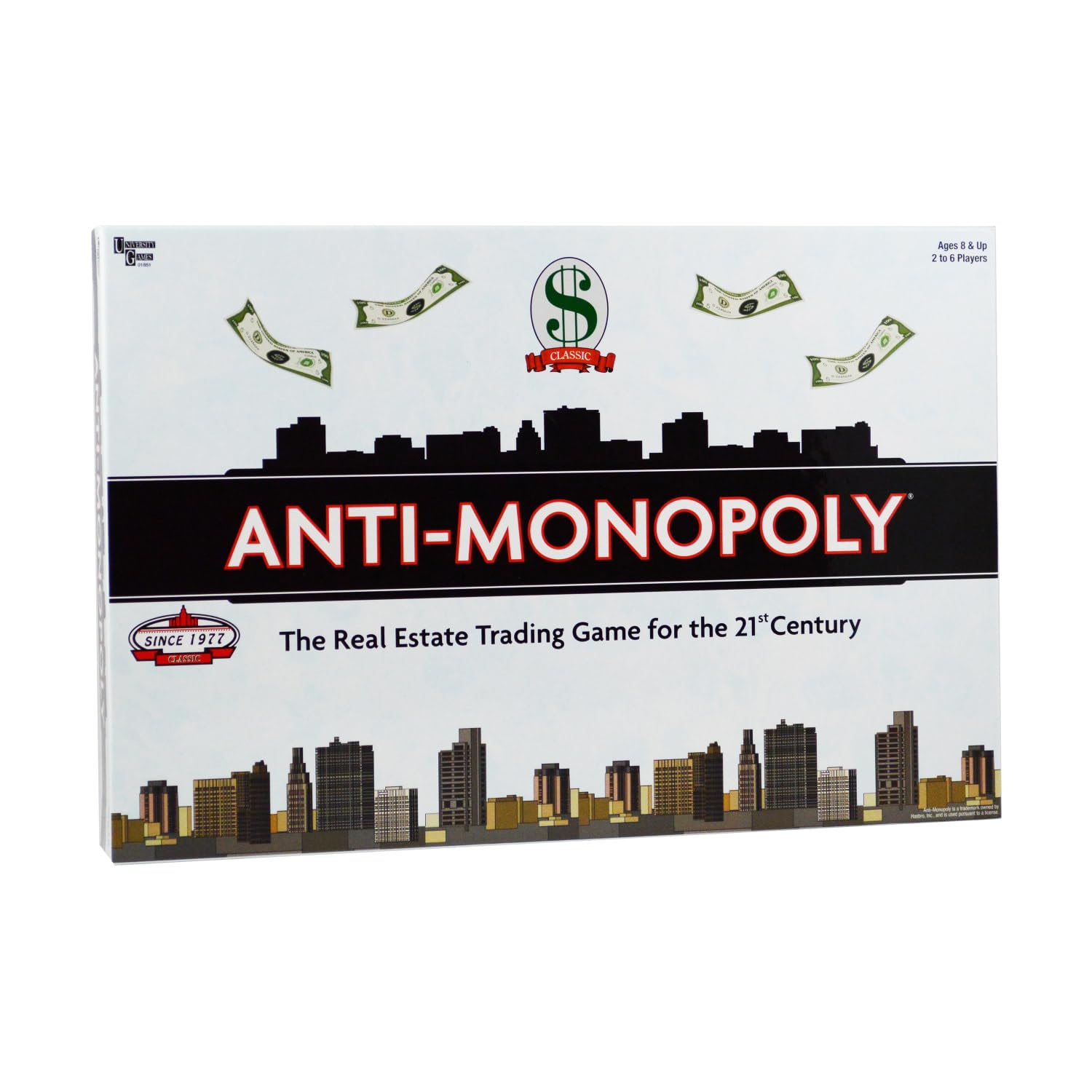 University Games Anti-Monopoly – Fresh Twist on the Classic Real Estate Game for 2-4 Players, Ages 8 and Up