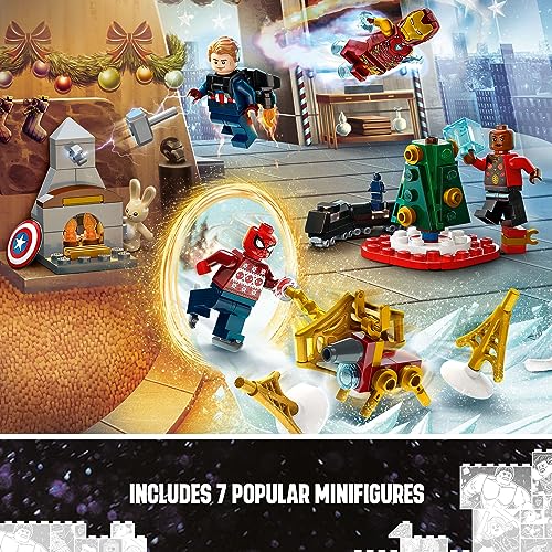 LEGO Marvel Avengers 2023 Advent Calendar 76267 Holiday Countdown Playset with Daily Collectible Surprises and 7 Super Hero Minifigures such as Doctor Strange, Captain America, Spider-Man and Iron Man