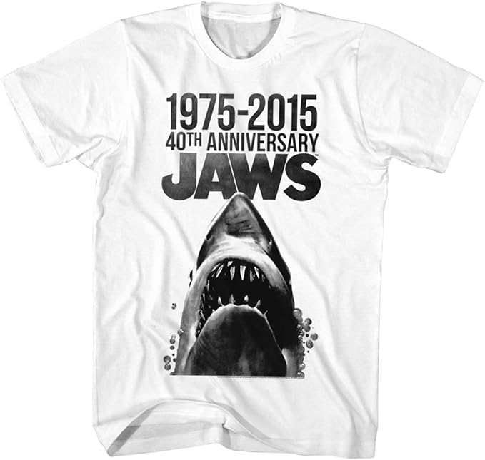 Jaws Movie 19752015 40Th Anniversary Adult White TShirt Amazon.ca