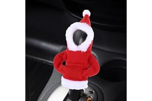 JIEYAO Christmas Hoodie Car Gear Shift Cover, Xmas Auto Shift Knob Cover Decor Funny Car Shifter Knob Protector Red Mini Hoodie Shift Cover Interior Car Accessories