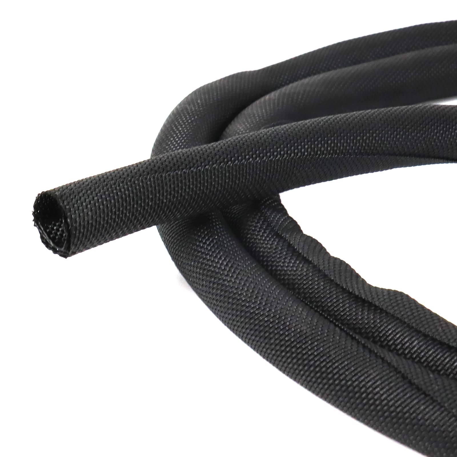 Black Braided Cable Management Sleeves Wire Loom