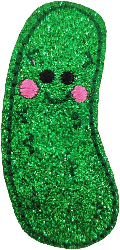 Mixed Media - Pickle Funny Food Embroidered Iron On Patch