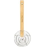 Helen's Asian Kitchen Helen Chen’s Asian Kitchen Stainless Steel Spider Natural Bamboo Handle, 5-Inch Strainer Basket, Wood