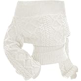 Verdusa Women's Off Shoulder Sweater Y2k Tops Cable Knit Cozy Sweaters Cinched Waist Elegant Knit Pullovers