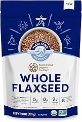 Manitoba Harvest Regenerative Organic Certified Whole Flaxseed, 10 oz | 5 g Plant-Based Protein and 9 g Omegas 3 and 6 per 30