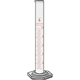 10ml Graduated Cylinder, Borosilicate 3.3 Glass, Single Metric Scale, Karter Scientific 213I10 (Single)
