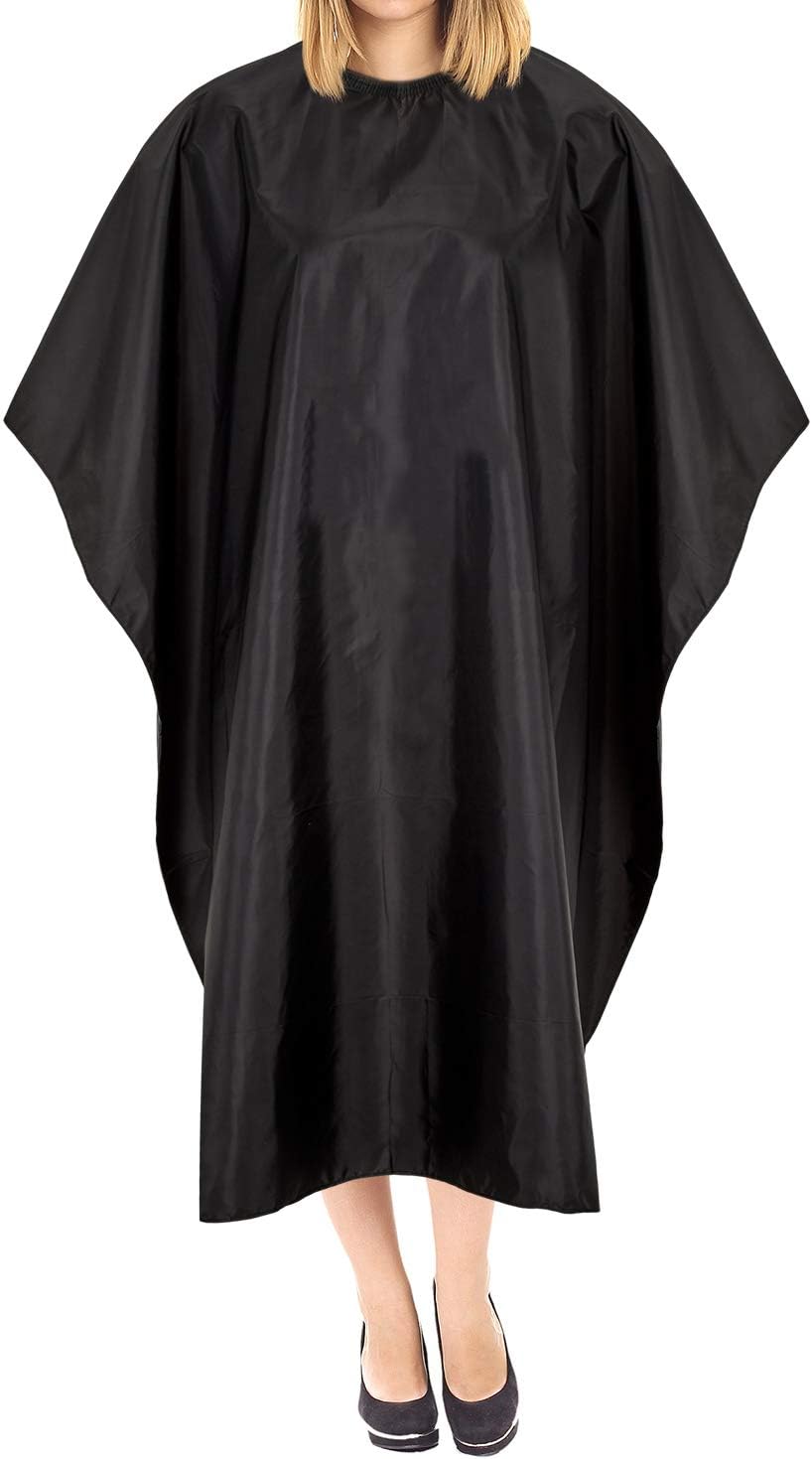 LUUK & KLAAS Hairdresser Cape with Hook and Loop Closure (Adjustable to Any Size) in Black - Hairdressing Gown - Image 3